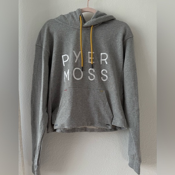 Pyer Moss Ebroidered Logo Crop Kangaroo Pocket Hoodie
100% Cotton Size Small - Picture 2 of 12